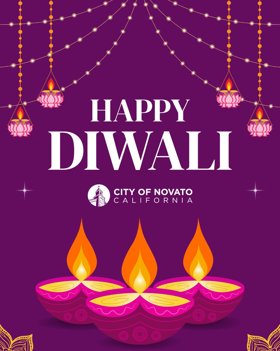 Happy Diwali, Novato! 🪔🕯️Also known as the festival of lights, Diwali celebrates the triumph of good over evil, knowledge over ignorance, and light over darkness. ✨

Wishing a happy Diwali to all who celebrate!

#Diwali #FestivalOfLights
