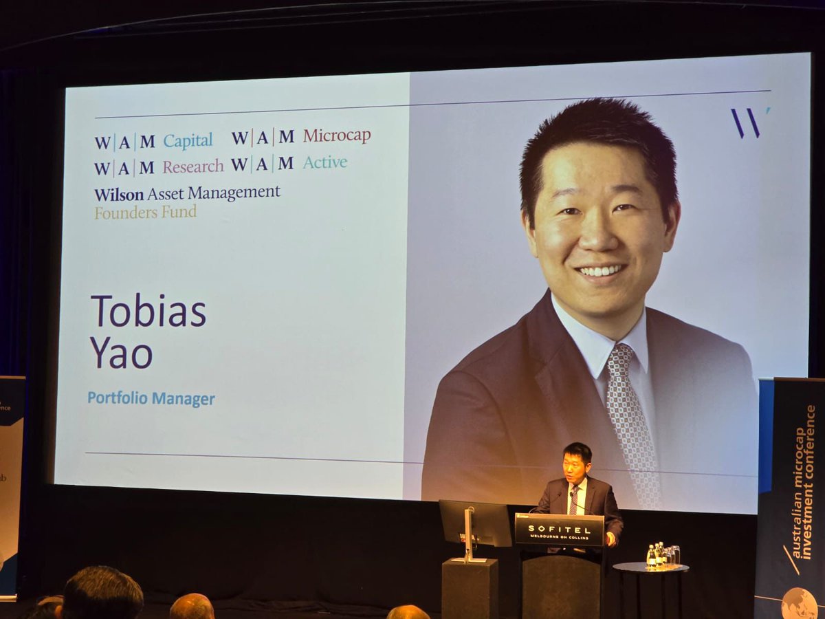 Small-to-mid cap (ASX: $WAM, $WMI, $WAX and $WAA) PM Tobias Yao gave the keynote address at today's Australian Microcap Investment Conference. He discussed the $WMI investment process, their thesis behind $TPW as well as his two current stock picks in the space $ASG and $AIM.