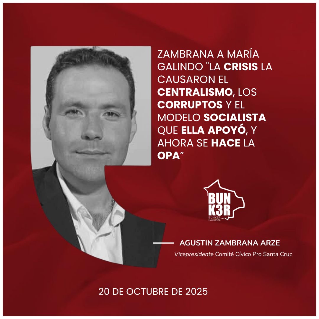 BunkerBolivia's tweet photo. #Civico 🛑  𝐙𝐚𝐦𝐛𝐫𝐚𝐧𝐚 le dice a Galindo que se hace la "𝐎𝐏𝐀" ante el modelo socialista que apoyo durante este último tiempo

https://t.co/xapu1Z1aoj https://t.co/ZFCguV9byz