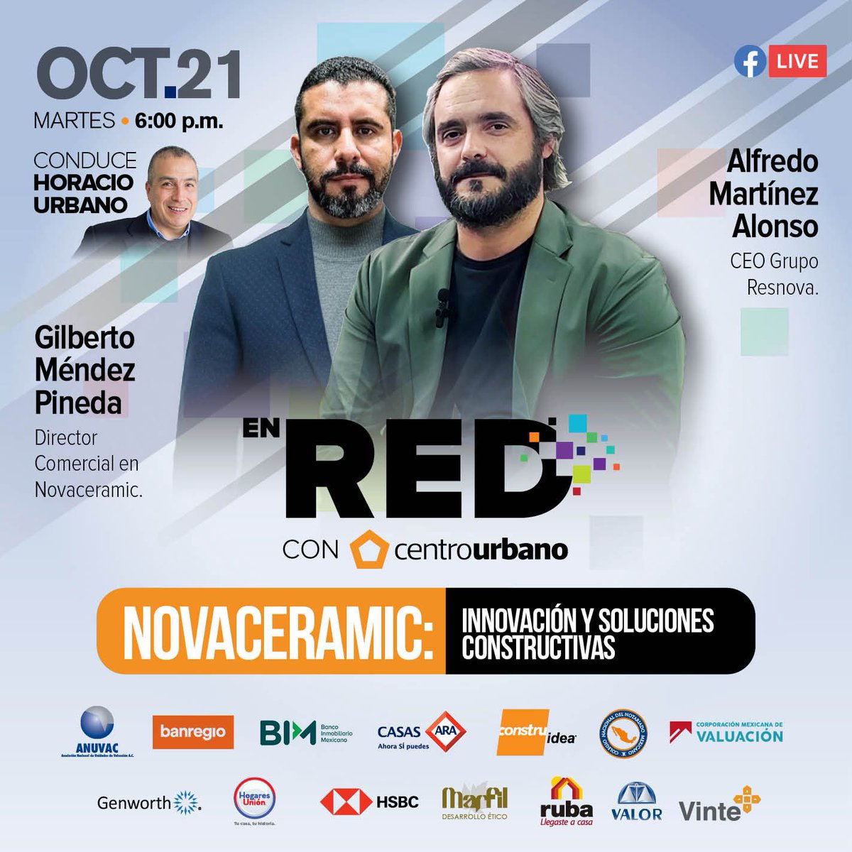Conoce todo lo relacionado a la innovación y las distintas soluciones constructivas que tienen los ladrillos <a href="/novaceramic/">Novaceramic</a> 🧱🏭🏗️🏡  

📅#Mañana
⏰6:00 pm 
📹 Sigue la transmisión en vivo 👉 ow.ly/YMxC50Xffra