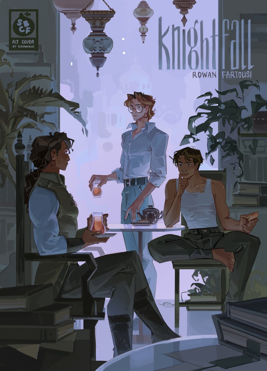 Alt cover for <a href="/runefruit/">Rowan</a> ’s shortbox comic Knightfall! 

You can pick up a copy from the sbcf website (งツ)ว It’s so good it got me to draw yaoi (งツ)ว  

Thank you so much for letting me do this, Rowan!!