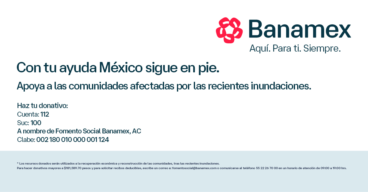 Es momento para apoyar a las zonas afectadas, tras el paso de la tormenta tropical #Priscilla y la depresión tropical #Raymond.

#AquíParatiSiempre