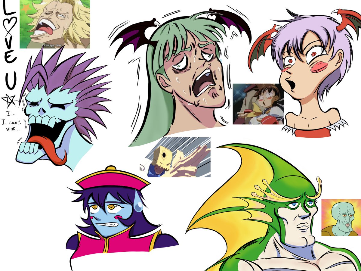 drawing_quest's tweet photo. #ヴァンパイアハンター #ヴァンパイア #レイレイ #Darkstalkers #leilei #hsienko #lordraptor #zabelzarock #ザベルザロック #ザベル #MorriganAensland #モリガンアーンスランド #モリガン #lilith #リリス #rikuo #aulbath #オルバス https://t.co/Fei3rBREMI