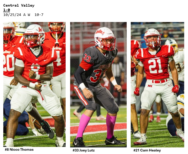 Game #10 of the 2025 season. North Hills will host the Warriors of Central Valley who are making their first trip to Martorelli Stadium.  Although this is a non-conference game, the result has playoff implications.

All-time series: 1-0
Road: 1-0
Streak: W1

Last game: October