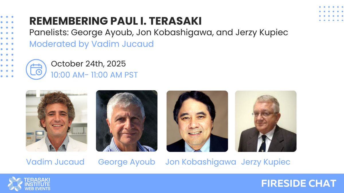 🔬 Event Reminder! 🔬 

Join us as we honor the remarkable legacy of Dr. Paul I. Terasaki through our latest Fireside Chat Session, featuring an incredible group of leaders in transplantation, Moderated by Dr. Vadim Jucaud.  

- George Ayoub, Co-founder &amp; former CEO of One