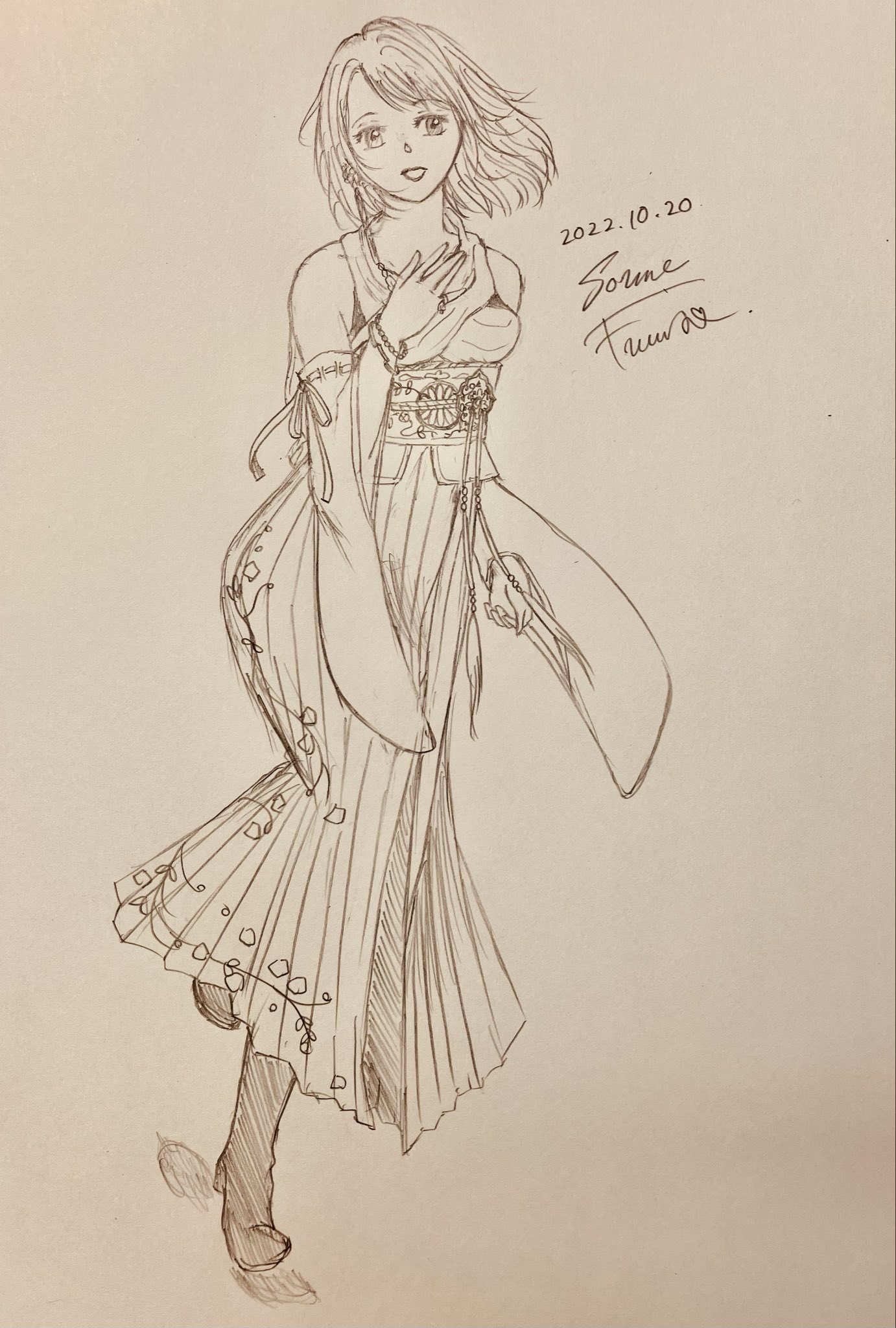 ユウナ　オーダー　手描きイラスト Yahoo!オークション - 手描きイラスト [ユウナ] ファイナル