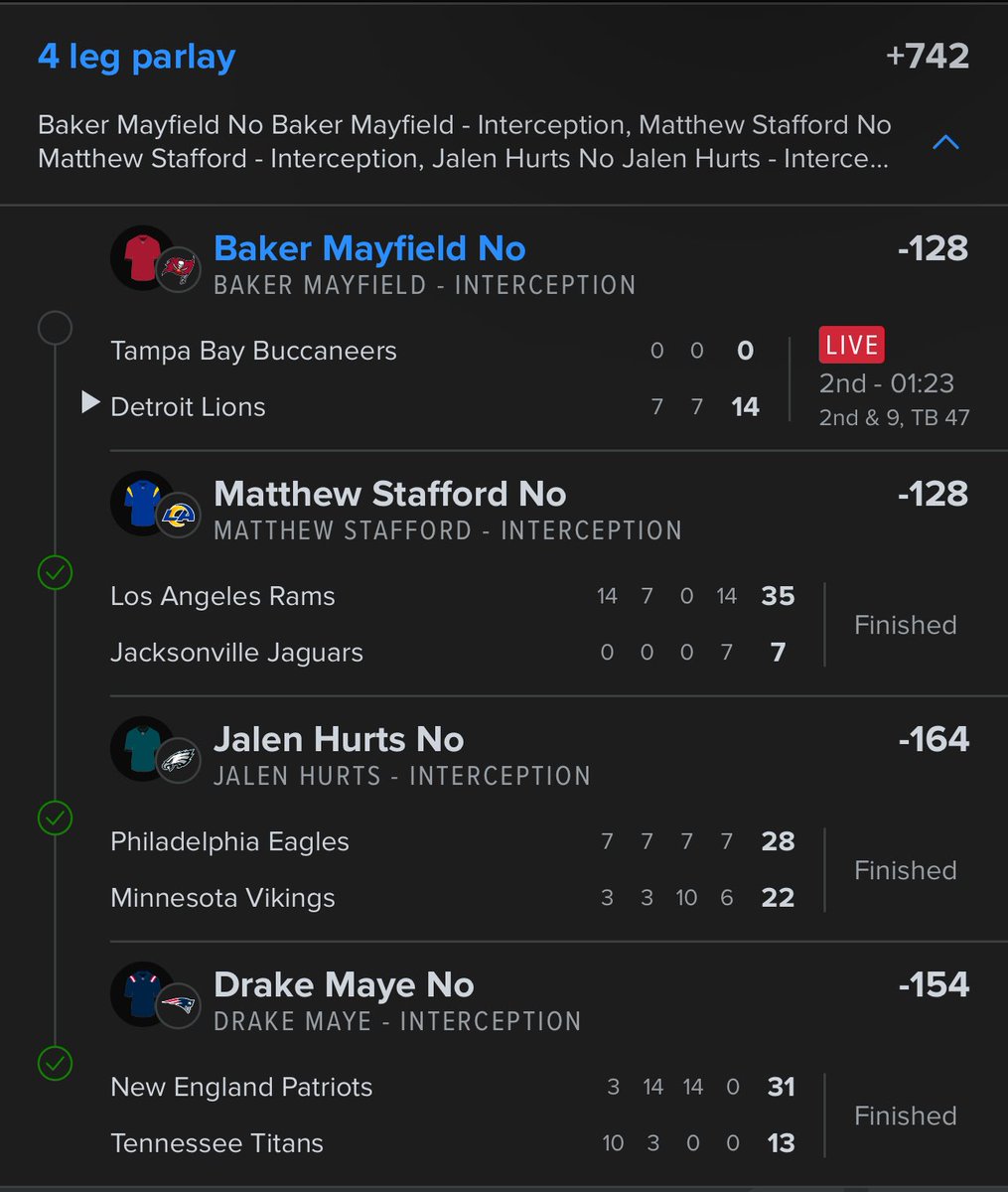 Lol. This run of bad beats continues. Craziness.. #MNF #Lions #Bucs