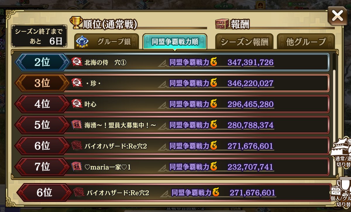 2025/10/21（火）〜争覇戦〜
【銀5】
同グルのみなさま、よろしくお願いします🙇
バイオハザード：Reでの最後の争覇戦になります！！！
バイオ関係する人も来てくれているのでみんなで楽しんで終わりたいと思います！！！
#キングダム乱
#キンラン
#バイオ争覇戦