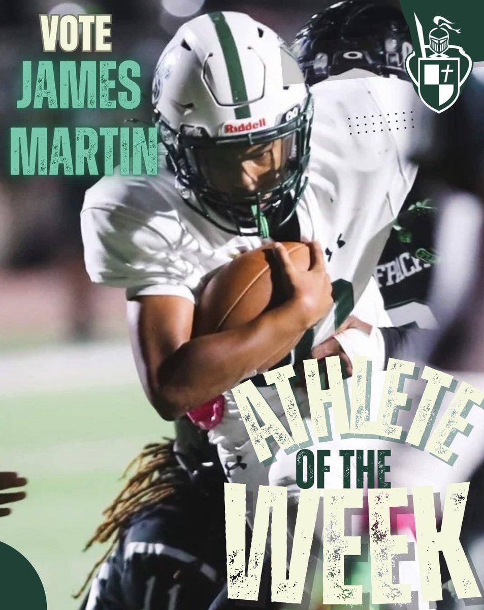 Congratulations to Freshman, <a href="/james_arno25787/">James Martin 2029 ✝️🏈</a> as he is in the running for Commercial Appeal Athlete of the Week for week 9. 💚🏈 Please click the link below to vote! 

commercialappeal.com/story/sports/h… #CrusaderFootball <a href="/FACSCrusaderFB/">FACS Football Program</a>