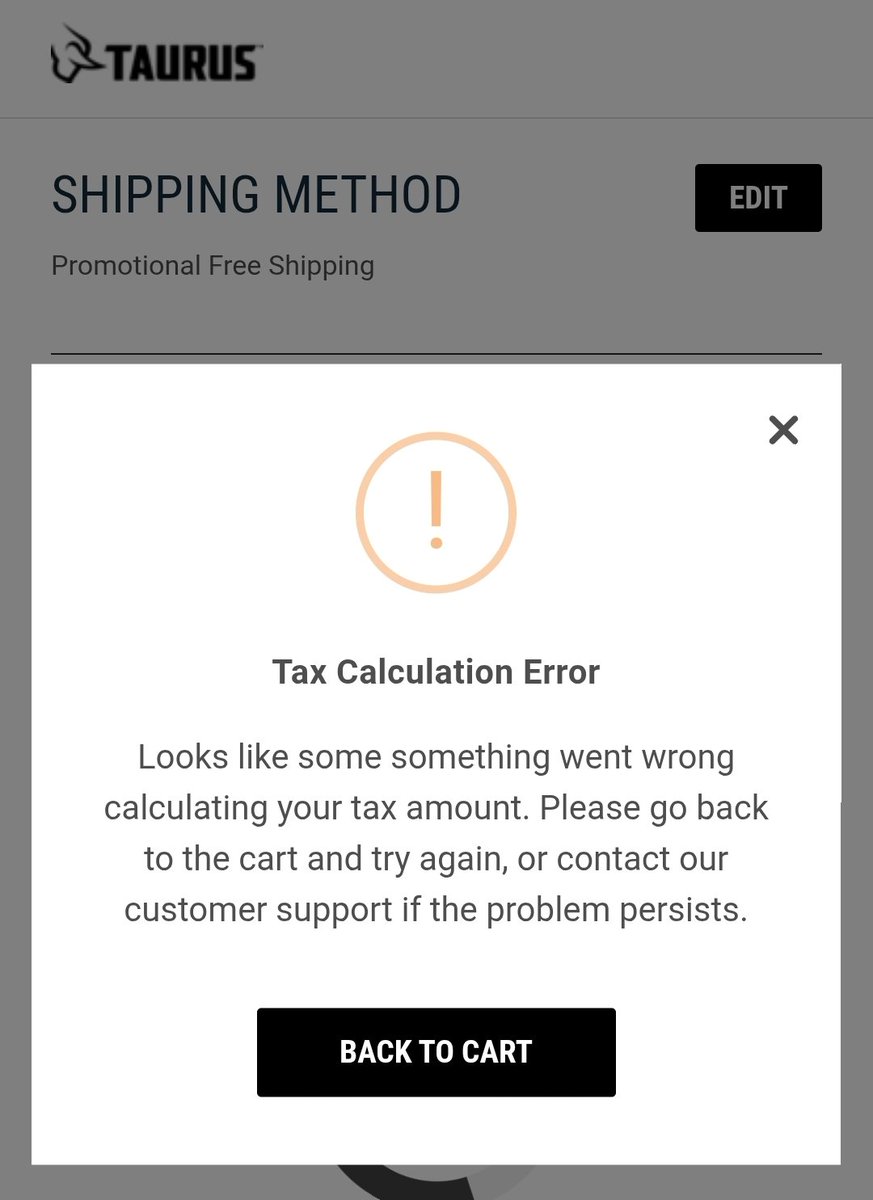 CVABuck's tweet image. Hey @TaurusUSA I thought this was fixed?  How can I give you money if your store is broken?