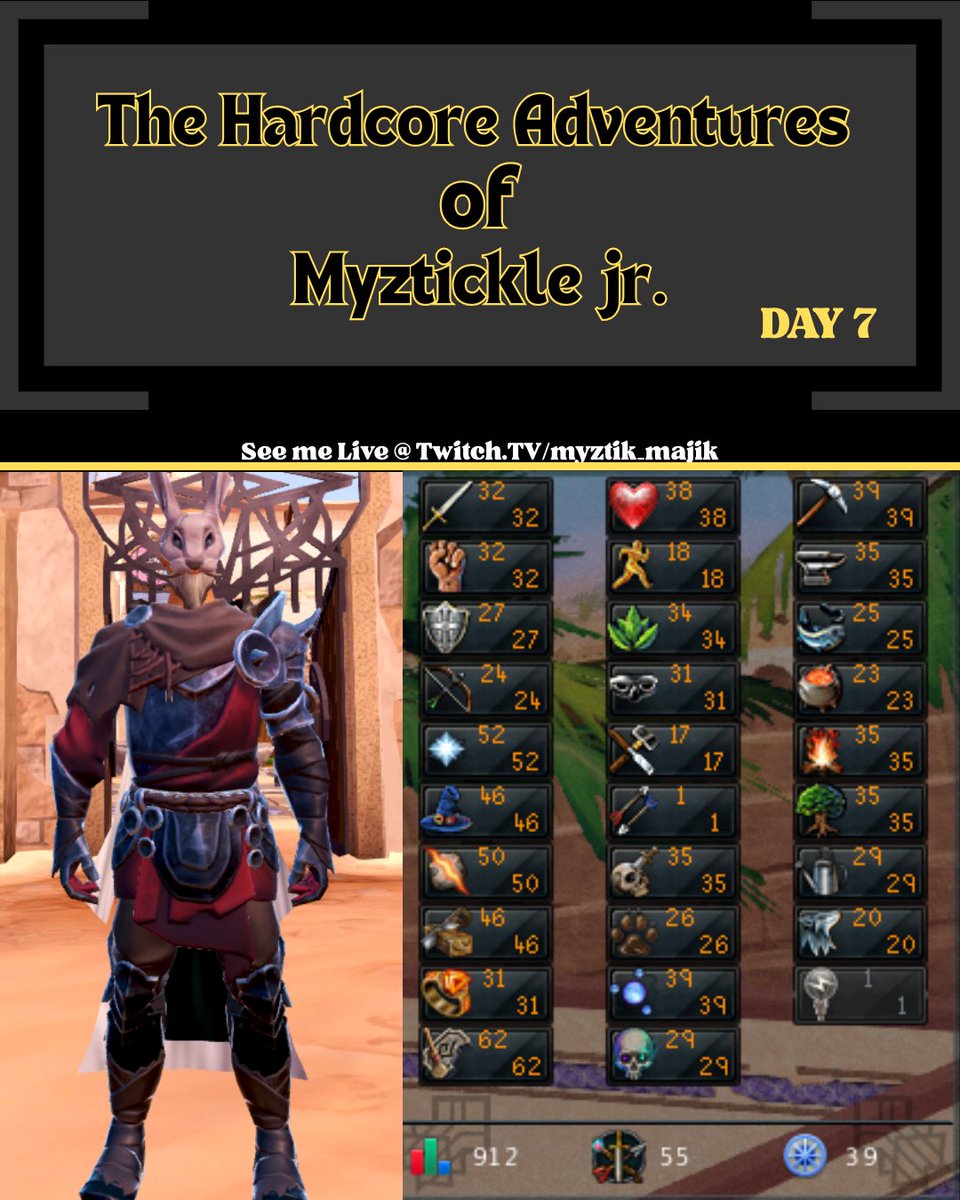 Myztik_Majik's tweet image. Day 7 of The Hardcore Adventures of Myztickle Jr!

Tune in live Oct 21st 
twitch.tv/myztik_majik
YouTube.com/@myztik_majik

#HardcoreMode #hardcoreironman #hcim #gielinor #livestream #ᴛᴡɪᴛᴄʜsᴛʀᴇᴀᴍᴇʀ #twitchgaming #runescape3 #runescape #rs3