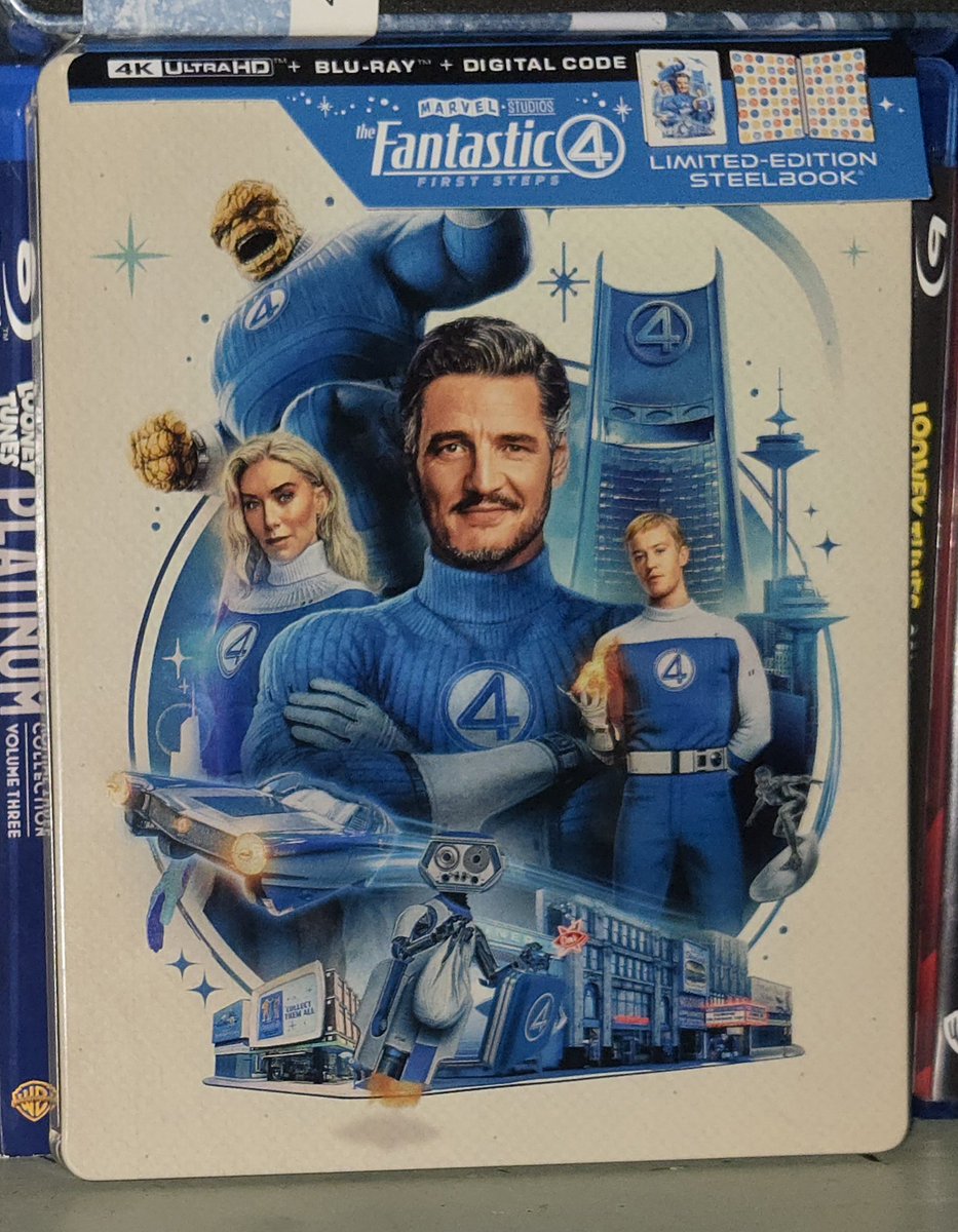 kennykraly's tweet photo. Fantastic Four: First Steps 4K UHD Blu-Ray Disc Steelbook I got in the mail today from Ebay @FantasticFour #FantasticFour @Marvel @MarvelStudios #MCU @DisneyStudios @eBay #4K #UHD #BluRayDisc #PhysicalMedia https://t.co/Pnh4hQ2J0s