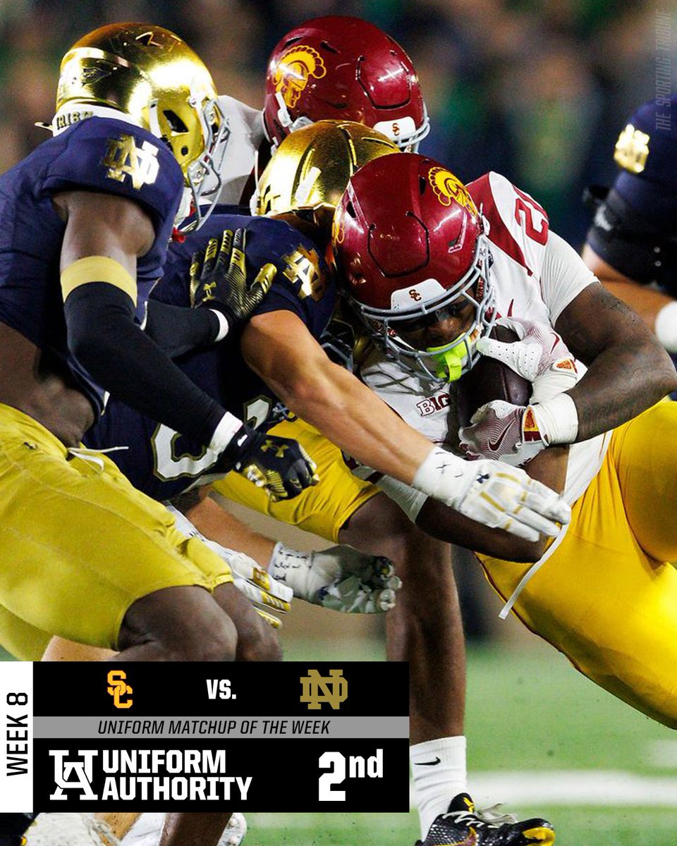 UniAuthority's tweet photo. #UniAuthority Week 8 Uniform Matchups of the Week: 
3. @Pitt_FB / @CuseFootball 
2. @uscfb / @NDFootball 
1. @Utah_Football / @BYUfootball  

#UAWeek8 https://t.co/TFrGVyb7RO