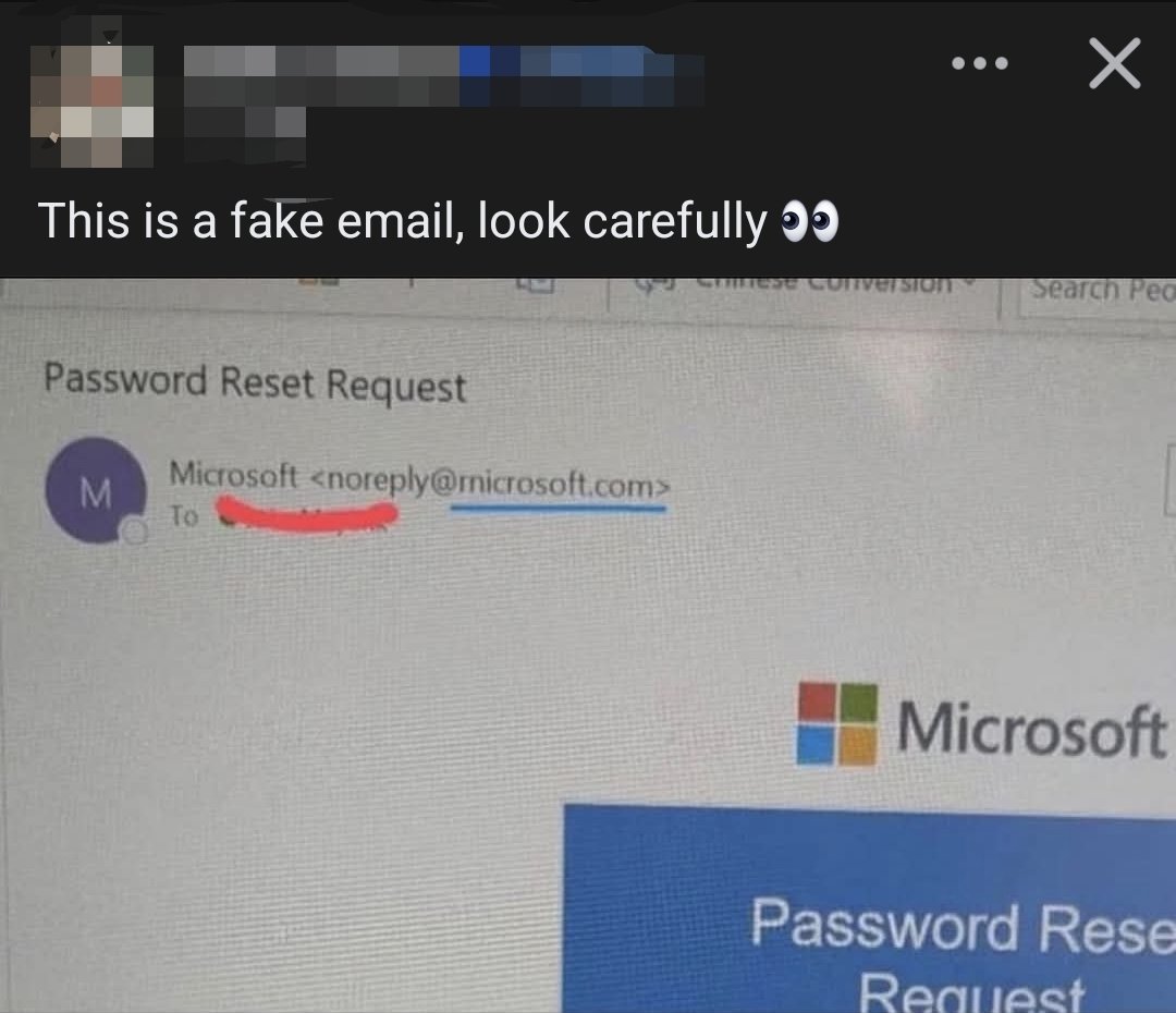 retrorobreviews's tweet photo. I had to take a triple look before I saw it!!! That ones very tricking indeed!!!! #fakeemail #fake #passwordreset #Microsoft https://t.co/CArO0BOFoC