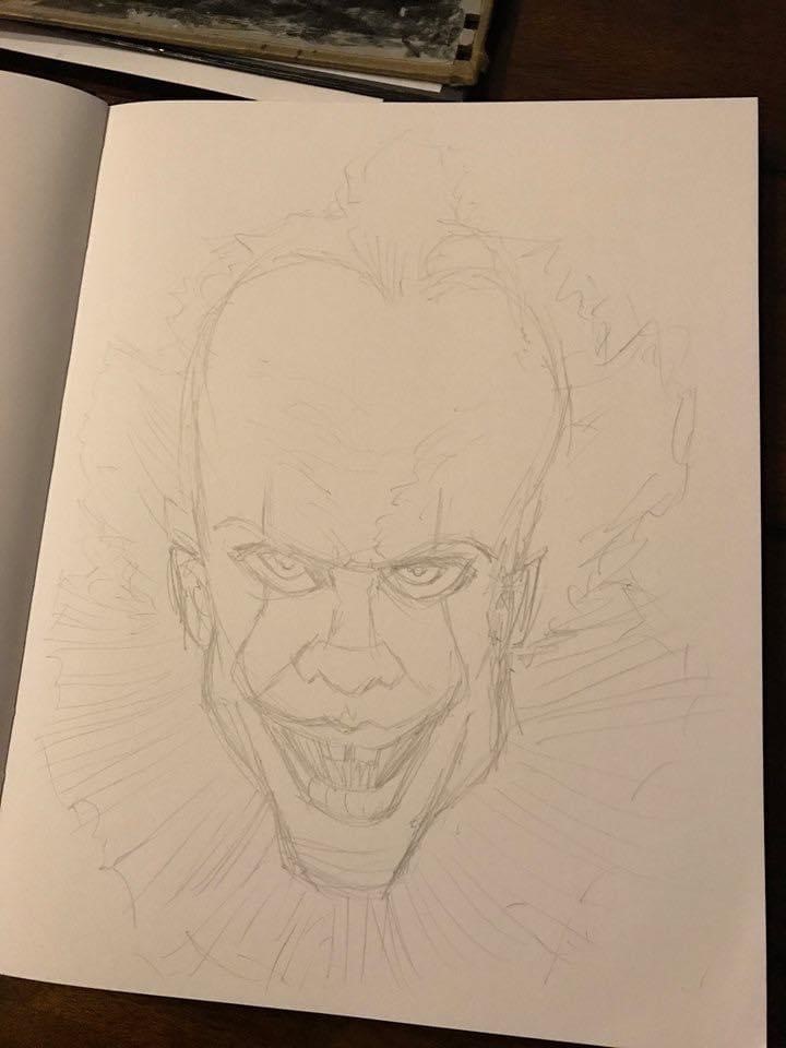 Here’s my #Pennywise sketch from pencils to finished drawing!

#halloween #it #horror #fanart