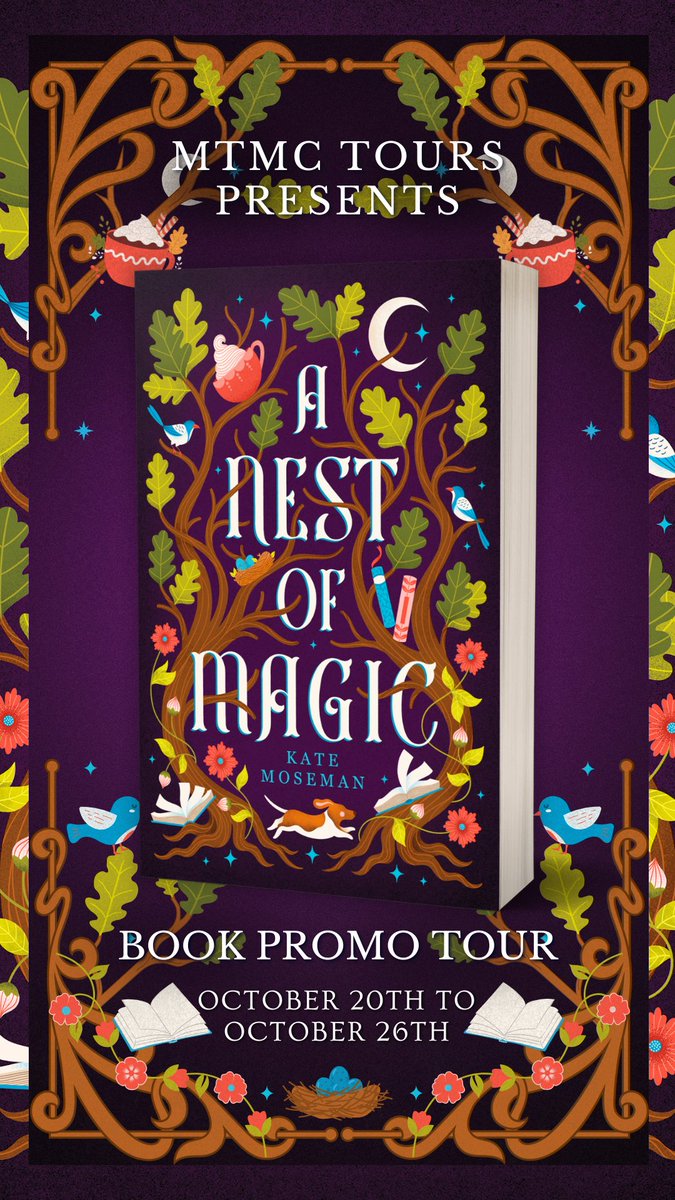 mtmctours's tweet image. Currently on tour: A Nest of Magic by @KateMoseman!! 🍁💜🌙 A Nest of Magic is a low stakes, no spice cozy fantasy with a sapphic romance and a heartwarming happily-ever-after, perfect for fans of The Phoenix Keeper!
💫Out now from Fortunella Press!
buy.bookfunnel.com/oz5q4dvdkb