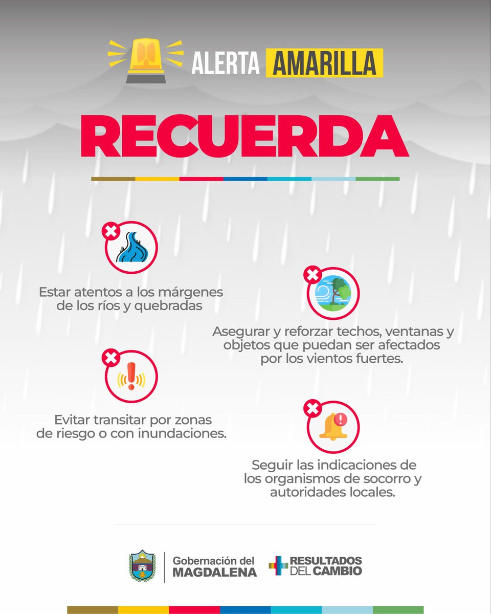 🟡El IDEAM emite alerta amarilla por onda tropical con lluvias intensas en las próximas 48 horas.

⚠️ Posibles crecientes súbitas y oleaje alto.
👉 Sigue las recomendaciones de las autoridades y organismos de socorro. ¡La prevención salva vidas!