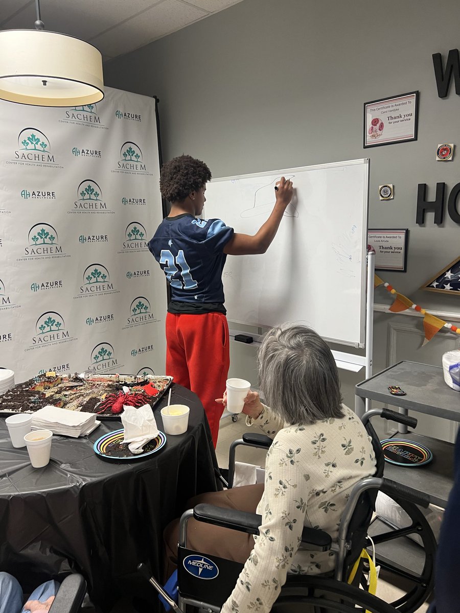 CoachOSully's tweet image. The  boys had a blast hanging out at Sachem Rehab Center today, fired up for musical bingo next month!