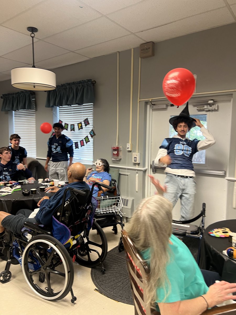 CoachOSully's tweet image. The  boys had a blast hanging out at Sachem Rehab Center today, fired up for musical bingo next month!