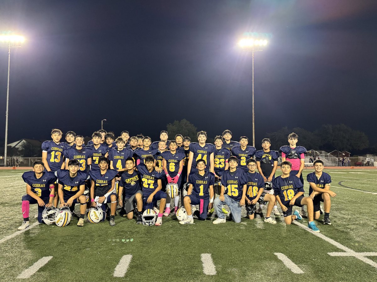 🏈 Congratulations to our 7th Grade Dark Football Team! 🏈
Our Cobras came out on top against De Leon Middle School, continuing their winning streak! 💪🔥 One more game to go. Let’s stay focused and finish strong!💙💛 #ALLIN.
