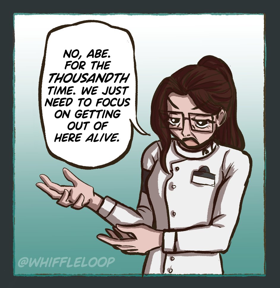 Whiffleloop's tweet photo. if it's not a friend... why is it-friend shaped?
🤓🤓🦷🧡

1/2
#abioticfactor #comic https://t.co/WL7tII7Mzc