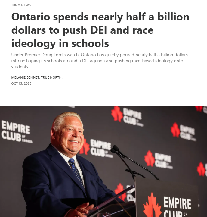 The Ministry of Education and provincial political party prioritize DEI and political ideology in classrooms. 

Read the article: substack.com/home/post/p-17…

By <a href="/realfinkledusty/">Melanie Bennet</a>