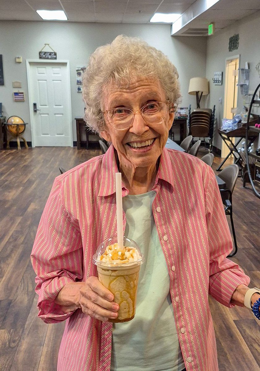 Smiles all around for Frappe Day! Thank you, Roiee, for adding a little extra sweetness to our day at Carlton Sacramento.