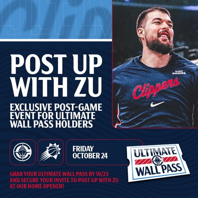 LegionHoops's tweet photo. This is incredible: Clippers fans can attend ALL 40 home games for just $12 per game this season with their ‘Ultimate Wall Pass’ 🔥

(via @joeylinn_) https://t.co/eZdEYnZShN