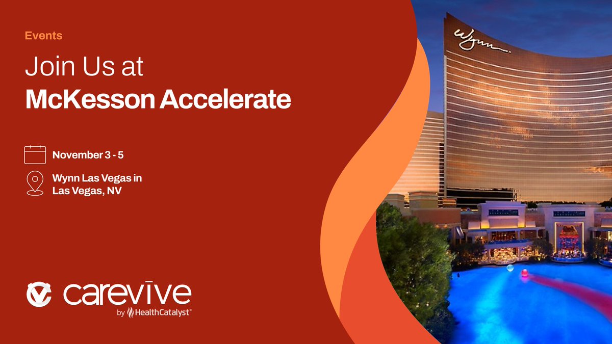 Visit the Carevive by Health Catalyst team at McKesson Accelerate 2025! Discover how Carevive by Health Catalyst™ is transforming oncology care with Real-time patient-reported outcomes and actionable, data-driven insights

 ow.ly/m4w150XfkAw