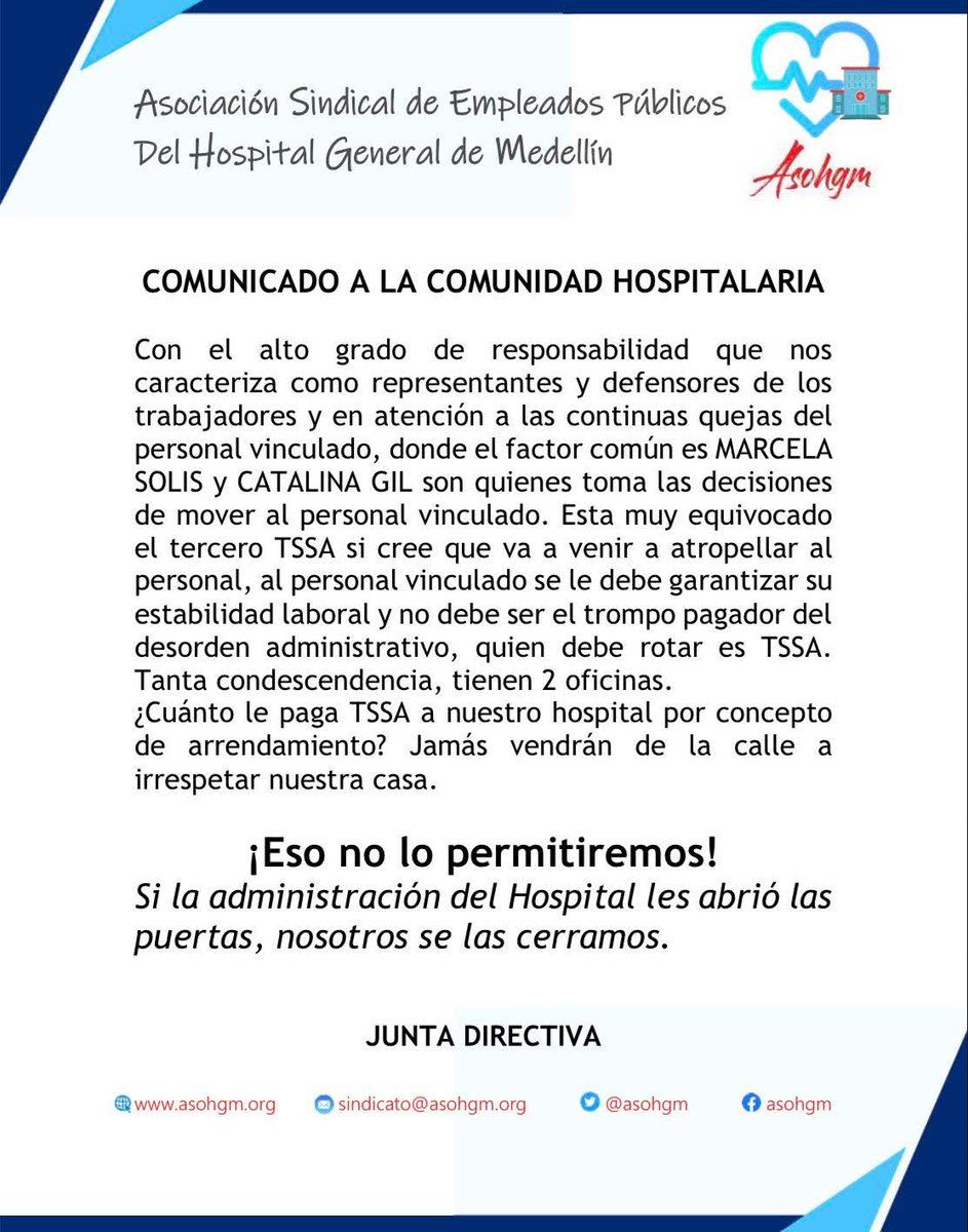 Al personal del <a href="/HGMhospital/">Hospital General de Medellín - Luz Castro de G.</a> se le respeta!