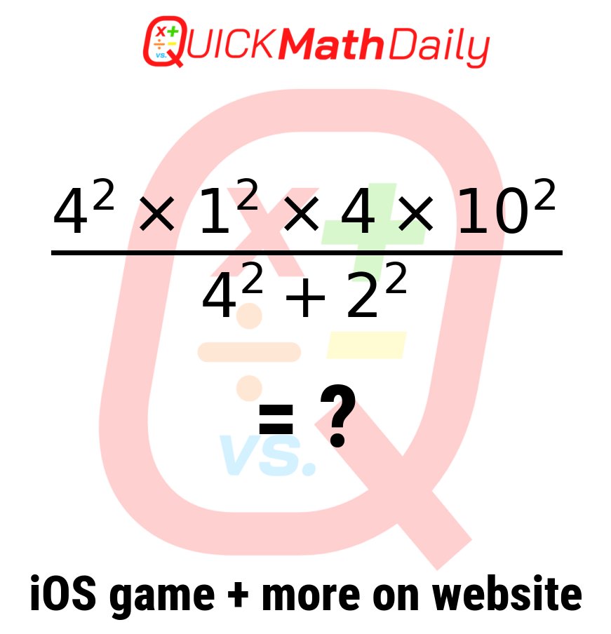 QuickMathDaily's tweet image. 🚦Math Speed Challenge: Can You Solve It? 🏃♂️💨
Type Your Answer in the Comments!👇
See more on QuickMathDaily.com 👀 ✅