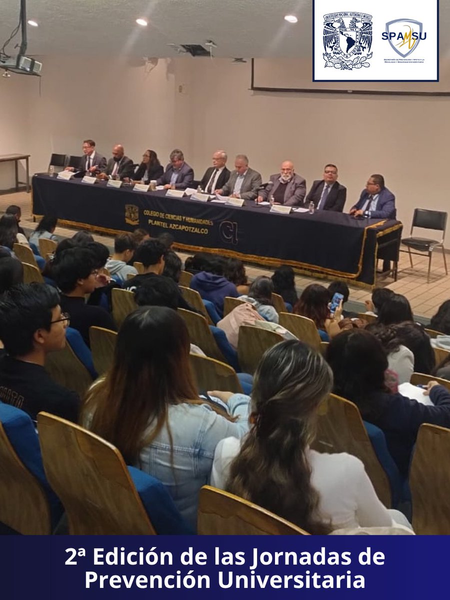 SPAMSU_UNAM's tweet image. 🎉 ¡Inauguramos las Jornadas de Prevención  Universitaria! 💙💛

Durante los próximos días estaremos compartiendo herramientas; charlas y actividades enfocadas en temas fundamentales para la comunidad universitaria:

🩺 Salud integral
🚶‍♀ Movilidad segura
🛡 Protección civil
🚦…