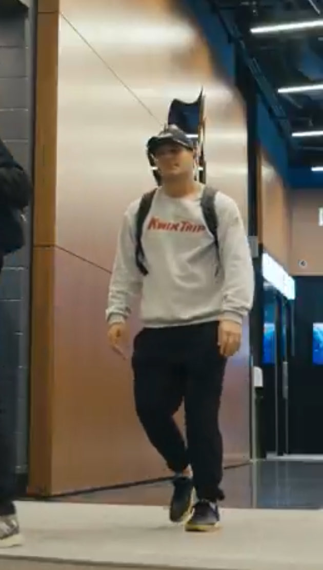Daulton Varsho repping Wisconsin pregame tonight