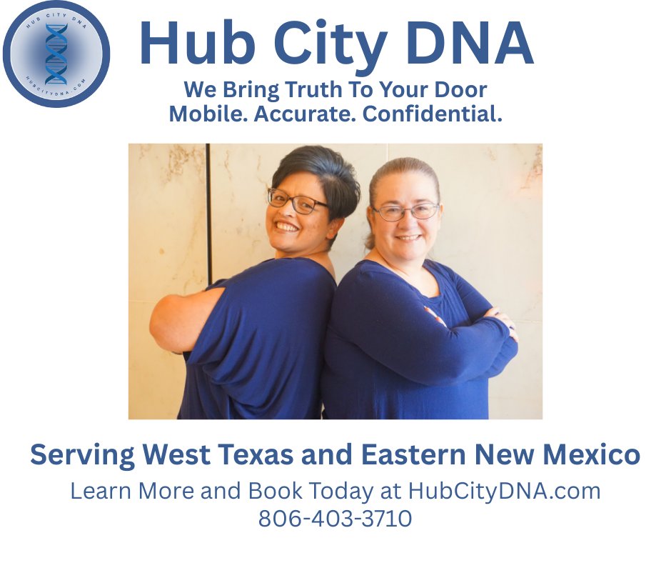 HubCityDNA's tweet image. Meet Trisha &amp;amp; Laura — two best friends bringing reliable DNA testing to West Texas and Eastern New Mexico.
We’re here to make testing easy, professional, and stress-free. 💪
#WestTexasBusiness #MobileDNAtesting