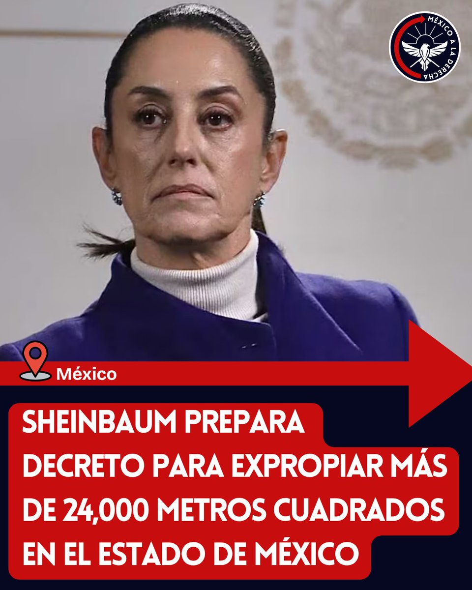 🚨🚨🚨SHEINBAUM PREPARA DECRETO PARA EXPROPIAR 24,000 METROS CUADRADOS EN EL ESTADO DE MÉXICO
👇👇👇

Y siguen las expropiaciones en la era de la 4T.

La comunista rojaza Claudia Sheinbaum pretende expropiar la friolera de 24 384.16 metros cuadrados en el municipio de Nextlalpan,