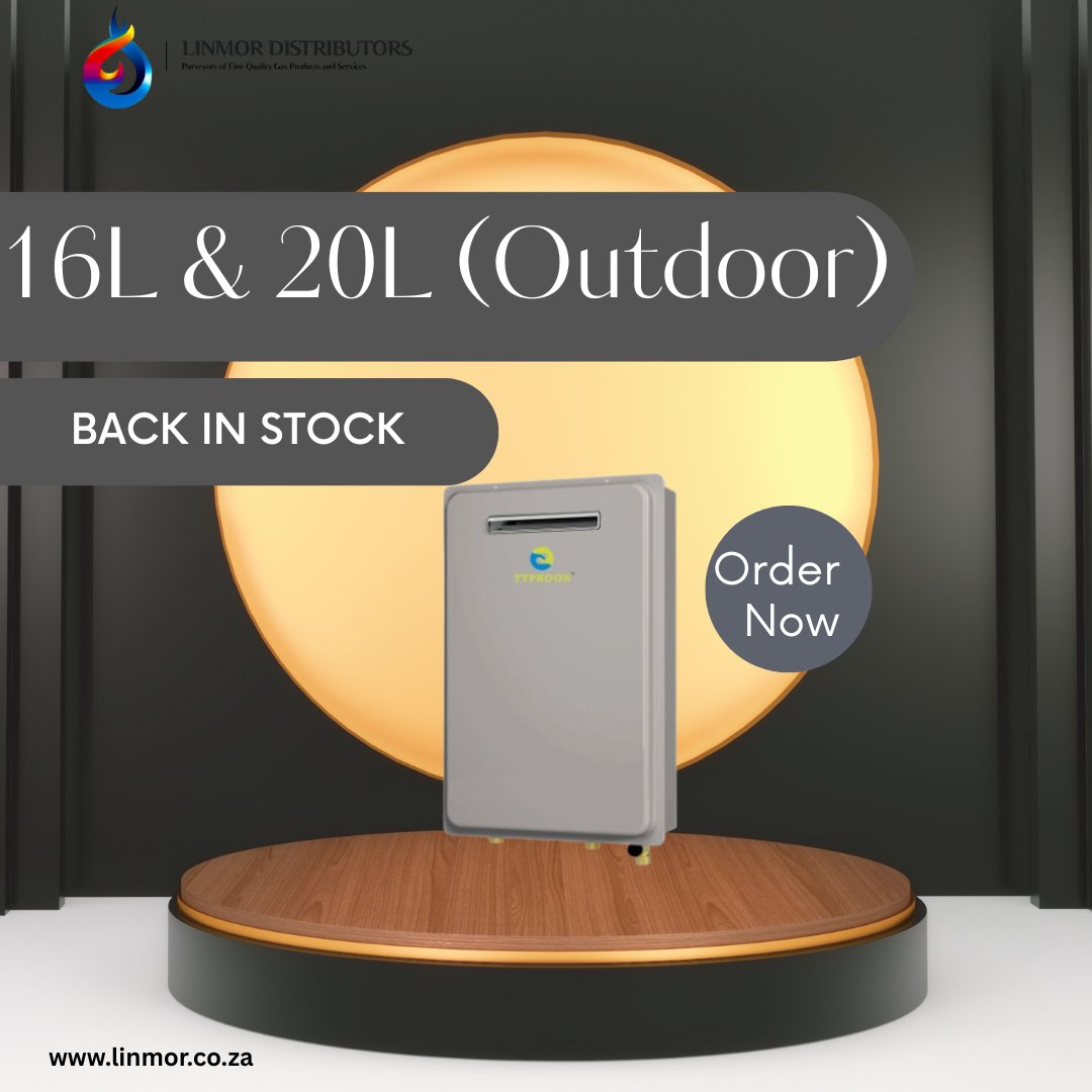 LinmorDistribu1's tweet image. Your favorite 16L &amp;amp; 20L Typhoon Fan Force (Outdoor) Gas Geysers are BACK in stock at Linmor Distributors! Don’t miss out, get yours today on linmor.co.za

#gasgeyser #typhoon #onlineshopping #linmor #dryd #JuliusMalema Mnangagwa Julius Prof