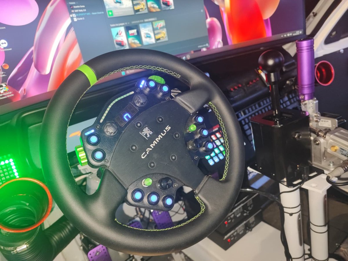 KenLincammus's tweet image. The CAMMUS racing simulator at the exhibition is absolutely captivating! 🤩 Every detail, from the steering wheel to the pedals and handbrake, exudes professionalism ✨, delivering an ultra-realistic racing experience. #CAMMUS #RacingTech #MustSeeAtExhibition #Simracing #Racing