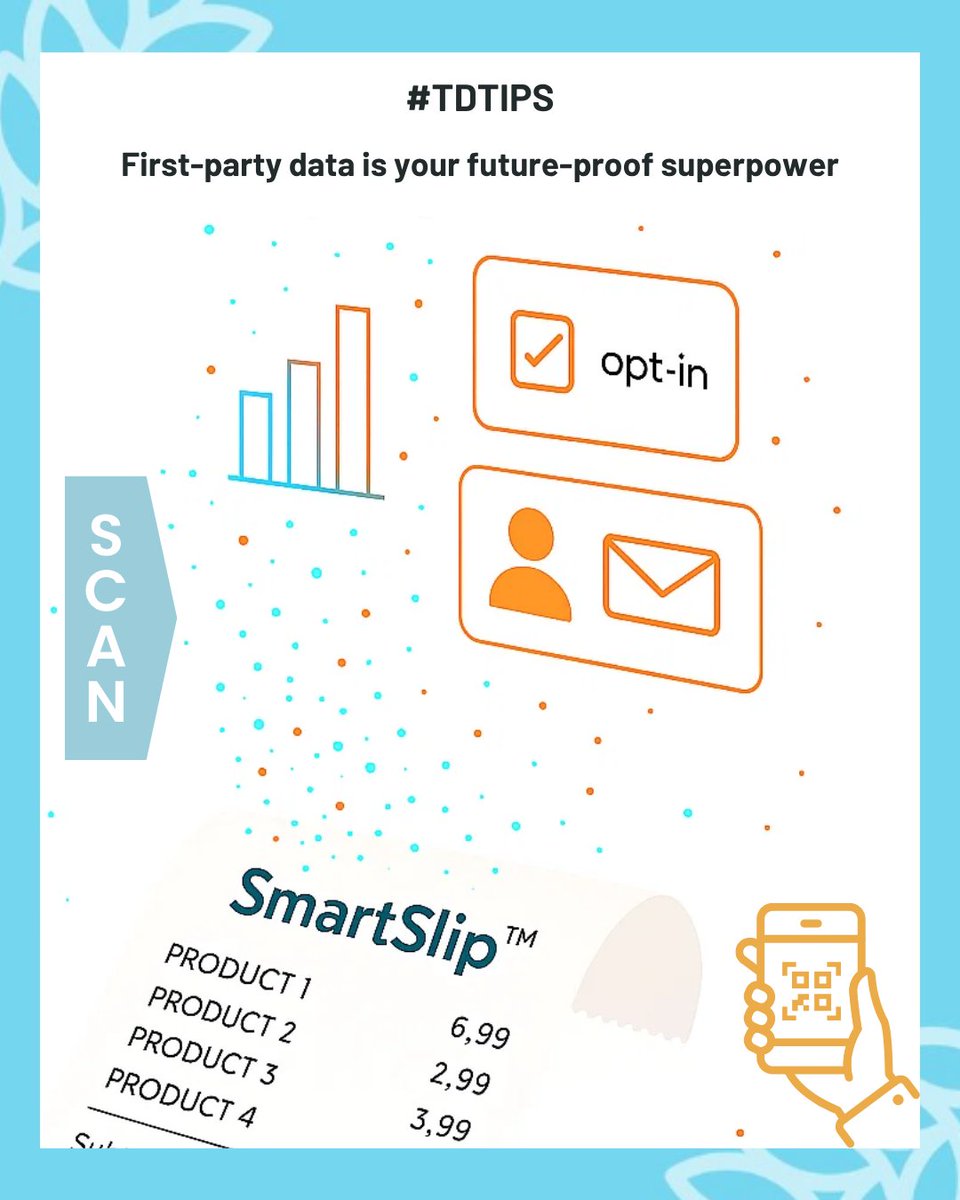 TechsysDigital's tweet image. TD Tips: First-party data is your superpower 💥
As cookies crumble, real power lies in data your customers choose to share.
At Techsys, SmartSlip™ turns purchases into verified entries, opt-ins &amp;amp; insights — building consented, trusted connections.

Capture. Engage. Build trust.