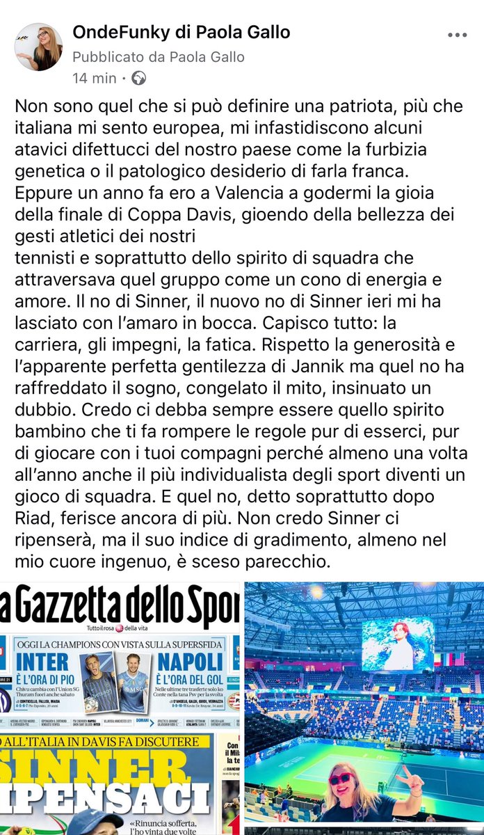 OndeFunky's tweet photo. Su #OndeFunky ho scritto di #Sinner e altre piccole “sciocchezze” #DavisCup https://t.co/lJ7g9WQxAN