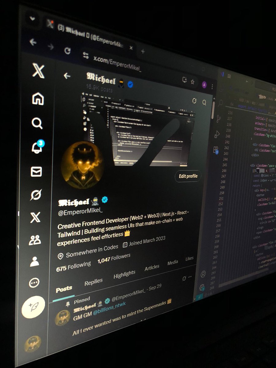 EmperorMikel_'s tweet image. GM GM Builders 👑 
So I’ve been off this space for while, tackling exams and resetting. I’m glad and happy to be back here learning, coding, building and shipping as a developer who I always was regardless of the past yapping era. 
This is me reintroducing myself as a developer…