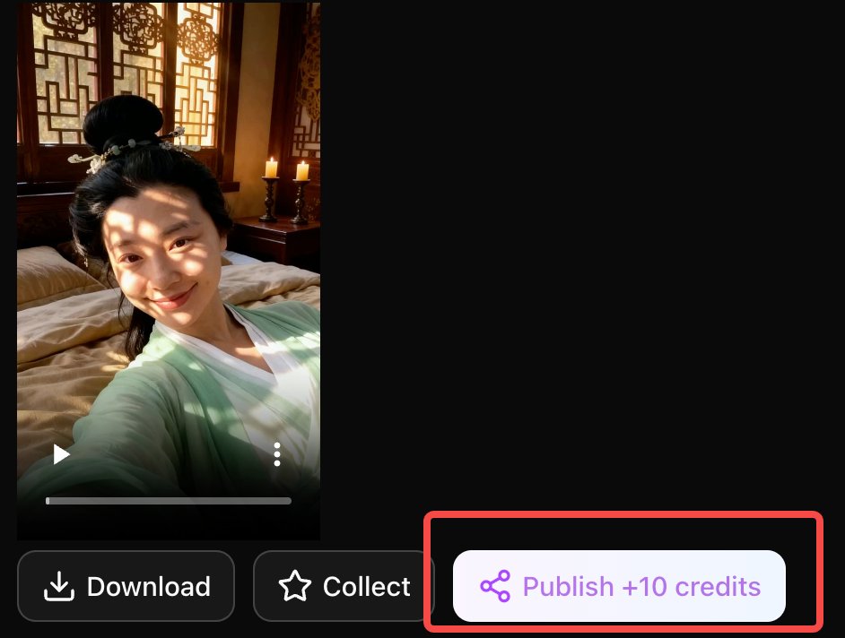 AIpai adds new publishing function
When you are satisfied with your work
You can choose to publish with one click
We also provide you with 10 points for each work