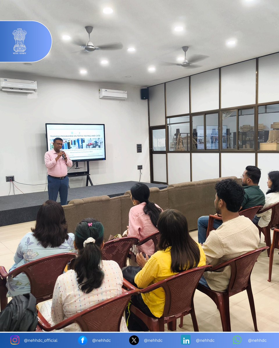 nehhdc's tweet image. Around 40 NIRDPR candidates visited NEHHDC’s Garchuk campus on 16 Oct 2025.
They explored our Textile Testing Lab, Handloom Unit and Centre of Excellence, learning about quality, innovation &amp;amp; skill initiatives in the Northeast’s craft sector.
#NEHHDC #NIRDPR #Handloom