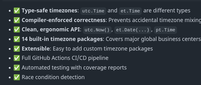 golangch's tweet image. A type-safe timezone handling for Go using generics.
#golang
github.com/matthalp/go-me…