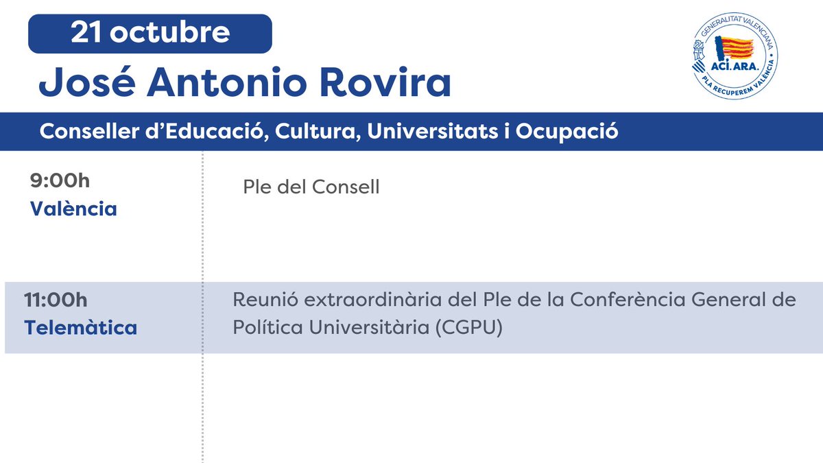 🗓️Agenda conseller
<a href="/jarovirajover/">José Antonio Rovira Jover</a>