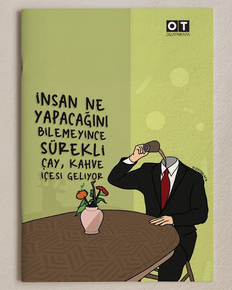 otdergi's tweet photo. İnsan ne yapacağını bilemeyince sürekli çay, kahve içesi geliyor. ✍️ @DizaynKafa

Yeni sayımızla birlikte, birbirinden güzel 3 farklı tasarımlı defterterlerimizden biri hediye! Kitabevleri, marketler ve bayilerde. 📚 #OTdergi https://t.co/vXJhK9q9uv