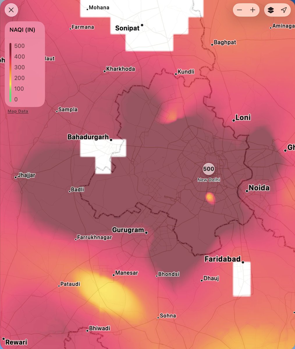 dhiraj_singh_jr's tweet image. AQI went so wild it broke apple’s scale lmao 💀
