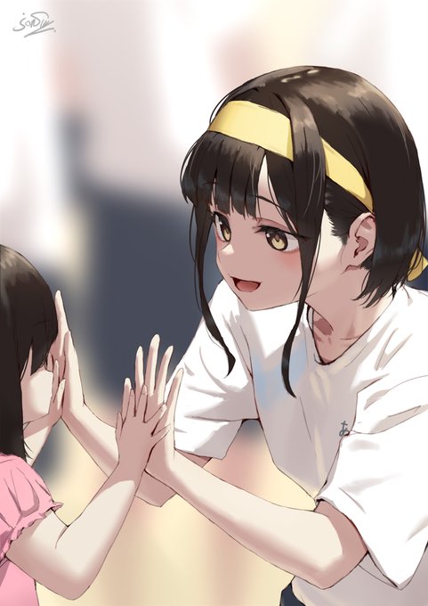 飛び入り参加のハイタッチ 