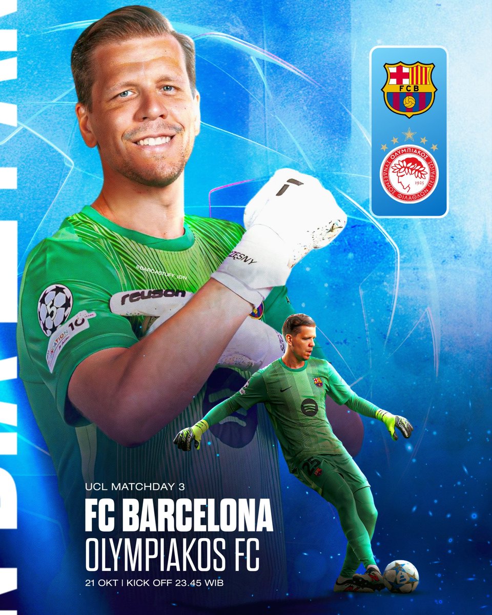 barcastuff_idn's tweet image. MATCH DAY!

🚩 Liga Champions Match 3
⚽ Barcelona vs Olympiacos
📅 Selasa, 21 Oktober 2025
🕛 Pkl. 23:45 WIB
🏟 Estadi Olimpic Lluis Montjuic
📺 Live SCTV

#ViscaBarca