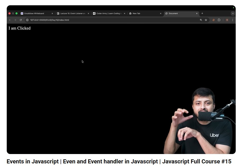 AmanRoy29629082's tweet image. Day-30 ✅ Events in JavaScript ⚡
📘 CoderArmy
✨ Events = actions (click, keypress)
✨ addEventListener() handles events
✨ Flow: Capture → Target → Bubble
✨ e.target & Event Delegation
📝 Notes → notion.so/Events-in-Java…
🙌 By @rohit_negi9
#JavaScript