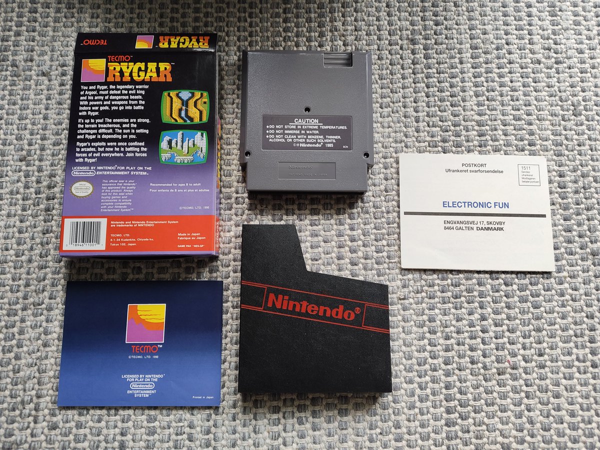 kimpa_85's tweet image. 🌄 Nytt till samlingen! 🌄
🦇 Rygar till Nes.
✅ Version: NES-RY-EEC (00123).
🇸🇪 Release: 1990-03-30 i Sverige.
🖥️ Utvecklare: Tecmo
🚛 Distribution: Bergsala.
🎮 Antal spelare: 1 spelare.
💫 Genre: Action.
🔦 Svårfångad: 8 av 10 i detta skick.
💸 Samlarvärde: 7 av 10 i detta…